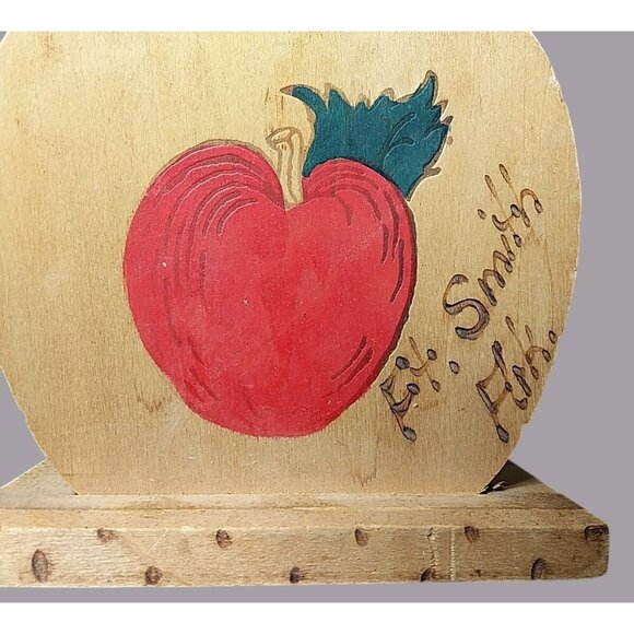 Napkin Letter Mail Holder Wooden Cottagecore Wooden Apple Ft Smith Ark. - Picture 4 of 5